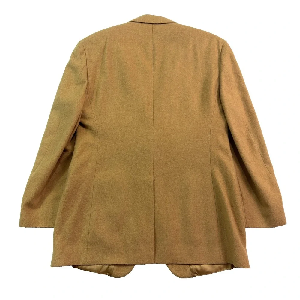 Bill Blass 44L Tan 100% Camel Hair‎ Blazer Jacket Sport Suit Coat USA Classic